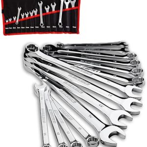 Jogo de Chave Combinada Profissional, Chaves Fixas e Estrela em Aço Cromo-Vanádio, Conjunto 8-24mm, 14 Peças, Ferramentas Automotivas e Manutenção (14 Peças)