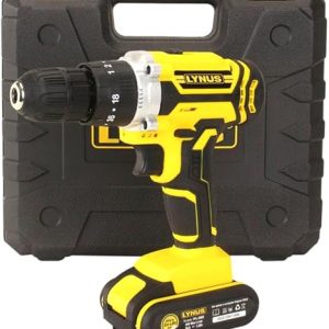 Parafusadeira Furadeira Impacto A Bateria Lynus Pfl20b2 Maleta + 2 Baterias